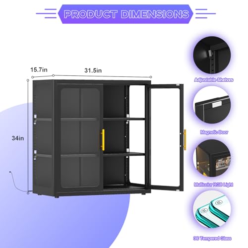 Display Cabinet with Glass Doo - Glass Cabinet Display ulasan dan harga