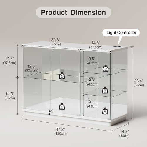 RGB Glass Display Cabinet with - Glass Cabinet Display ulasan dan harga