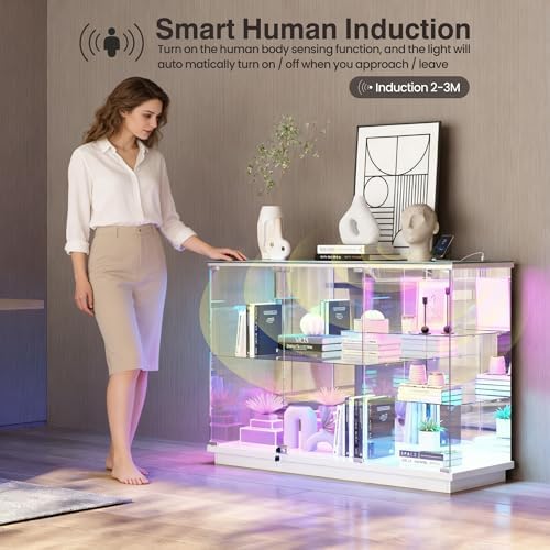 RGB Glass Display Cabinet with - Glass Cabinet Display ulasan dan harga
