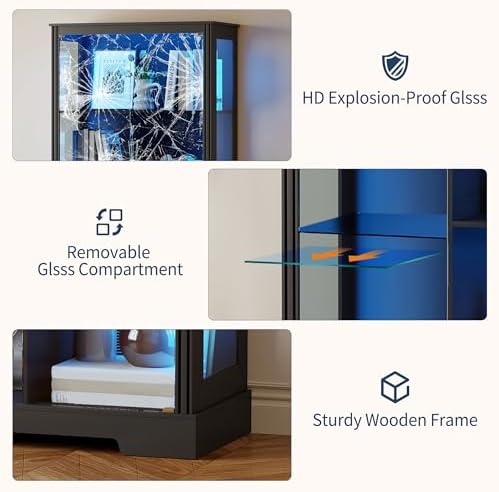 71'' Display Cabinet with 5-Ti - Glass Cabinet Display ulasan dan harga