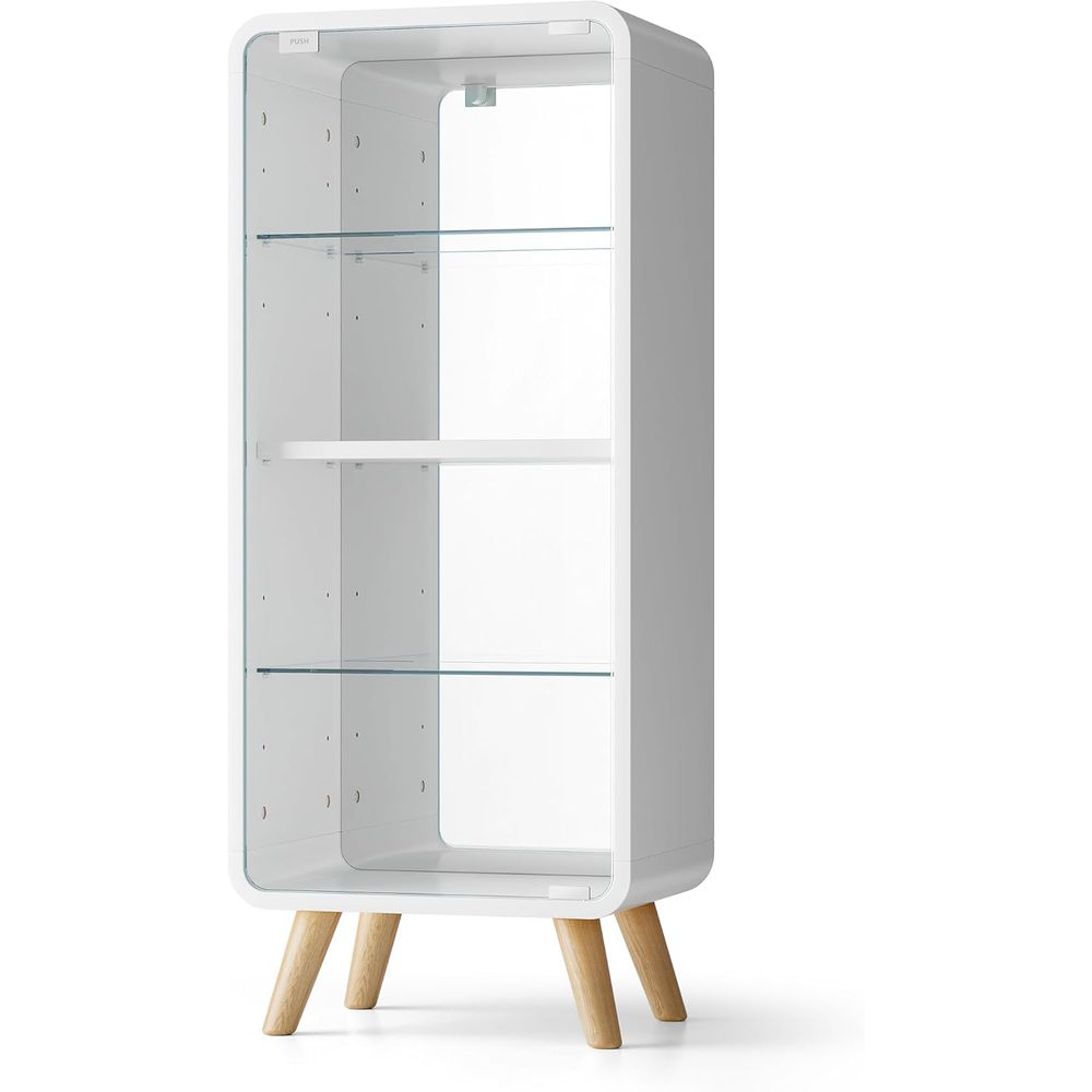 4-Tier Adjustable Glass Displa - Glass Cabinet Display ulasan dan harga