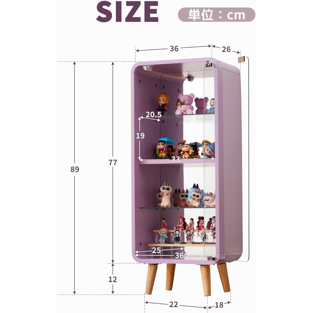 4-Tier Adjustable Glass Displa - Glass Cabinet Display ulasan dan harga