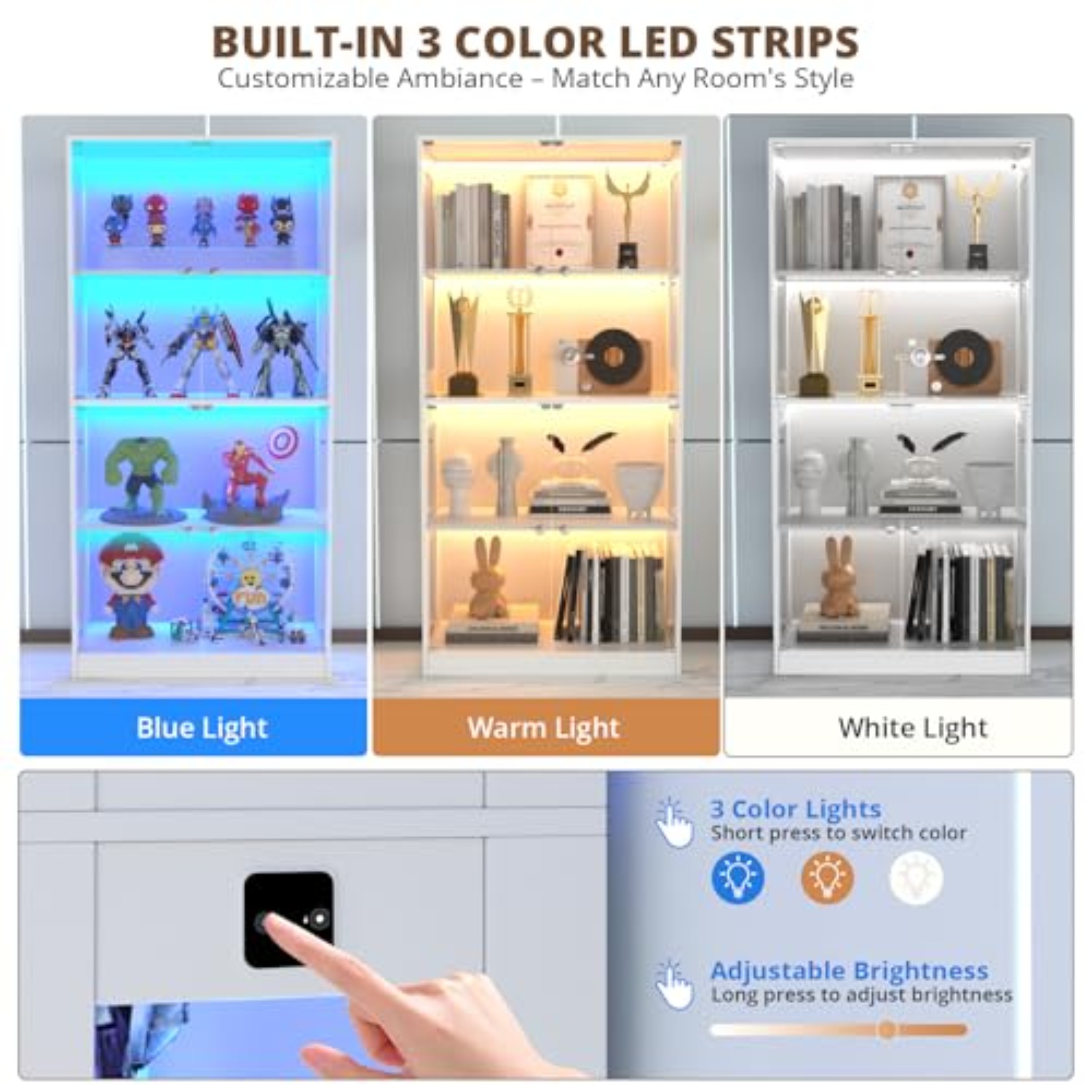 65'' Display Cabinet with Glas - Glass Cabinet Display ulasan dan harga