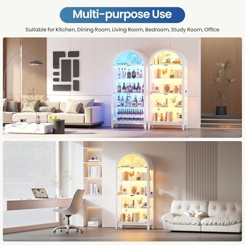 5-Tier Arched Glass Display Ca - Glass Cabinet Display ulasan dan harga